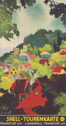 Shell Tourenkarte 105 1930er Jahre