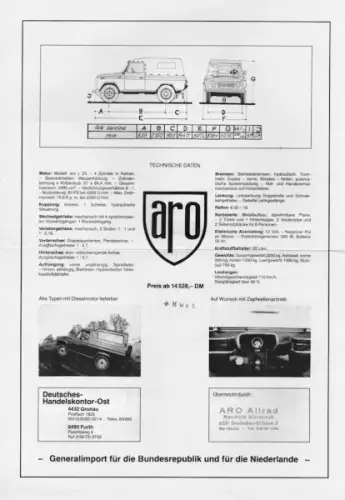 ARO Allrad Prospekt 1980er Jahre