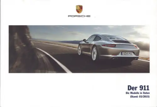 Porsche 911 Carrera Typ 991 Daten-Prospekt 3.2015