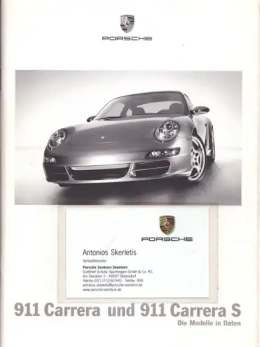 Porsche 911 Carrera Typ 997 Daten-Prospekt 6.2004