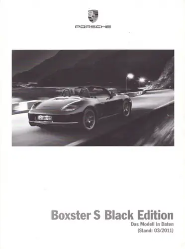 Porsche Boxster S Black Edition Typ 987 Daten-Prospekt 3.2011