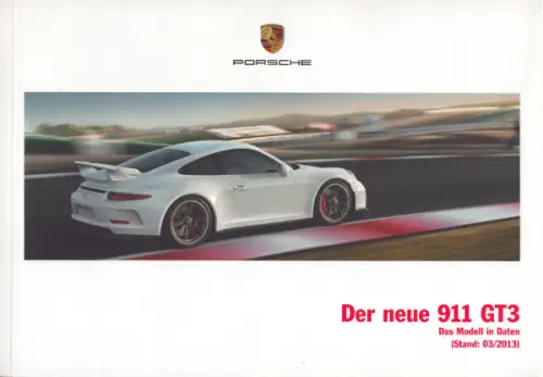 Porsche 911 GT 3 Typ 991 Daten-Prospekt 3.2013