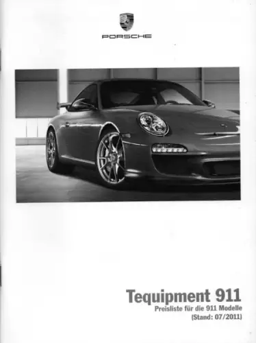 Porsche 911 Typ 991 Tequipment Preisliste 7.2011