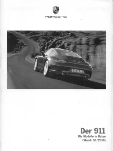 Porsche 911 Carrera Typ 997.2 Daten-Prospekt 8.2010