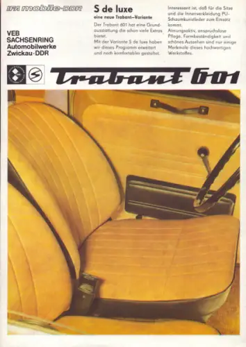 Trabant 601 S de Luxe Prospekt 1977