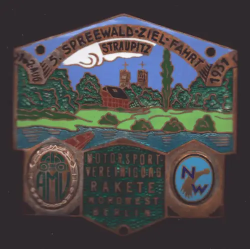 Plakette 5. Spreewald Zielfahrt Straupitz 1.8.1931