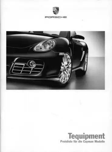 Porsche Cayman Typ 987c Tequipment Preisliste 5.2007