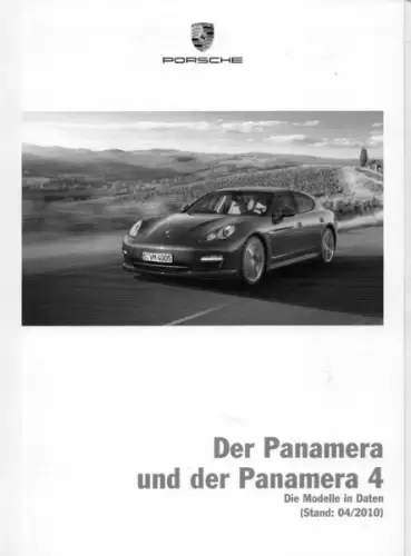 Porsche Panamera / Panamera 4 Typ 970 Daten-Prospekt 4.2010