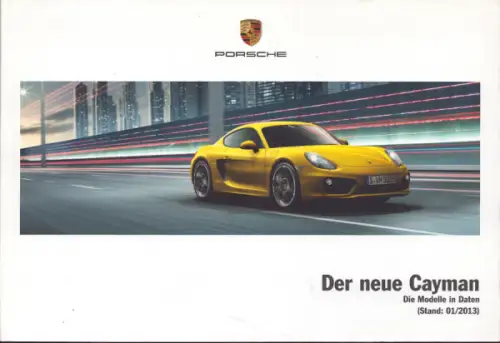 Porsche Cayman Typ 981c Daten-Prospekt 1.2013