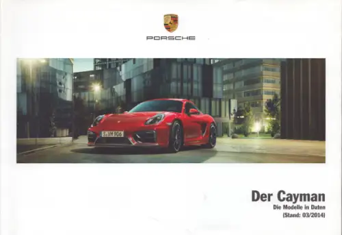 Porsche Cayman Typ 981c Daten-Prospekt 3.2014