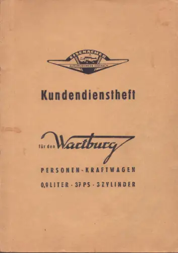Wartburg 311 Kundendienstheft 1959