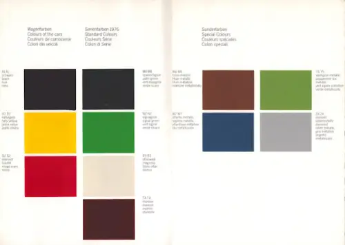 Porsche 924 Farben 1976