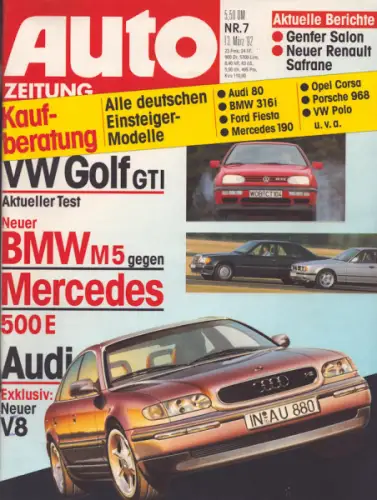Auto Zeitung 1992 Heft 7