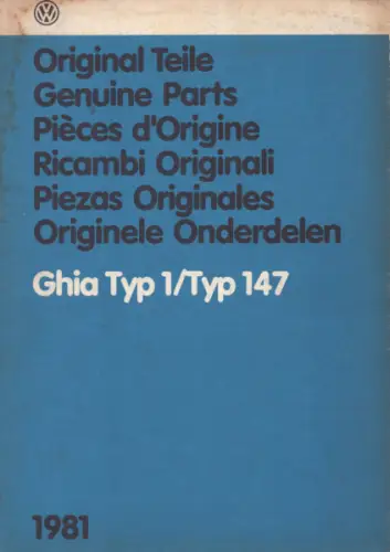 VW Karmann Ghia Bildkatalog 1981