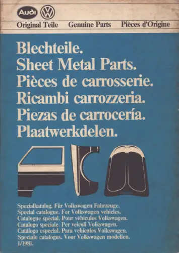 VW Blechteile Bildkatalog 1981