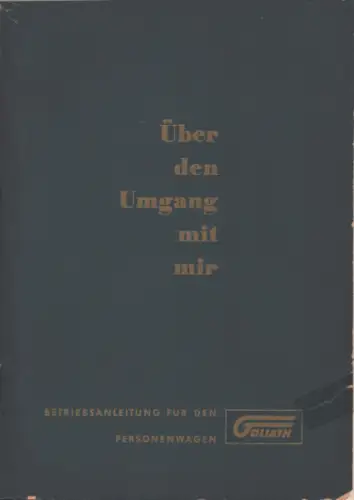 Goliath GP 700 Bedienungsanleitung 1950er Jahre