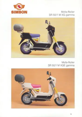 Simson Mofa-Roller SR 50/1 M XG / XGE gamma Prospekt 1990er Jahre