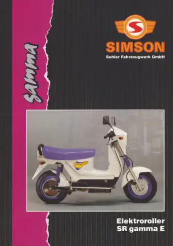 Simson Elektroroller SR Gamma E Prospekt 1990er Jahre