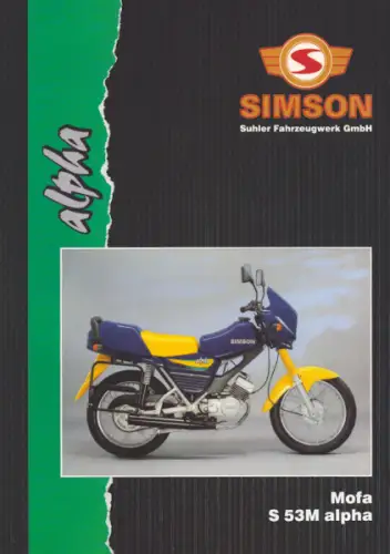 Simson Mofa S 53 M Alpha Prospekt 1990er Jahre