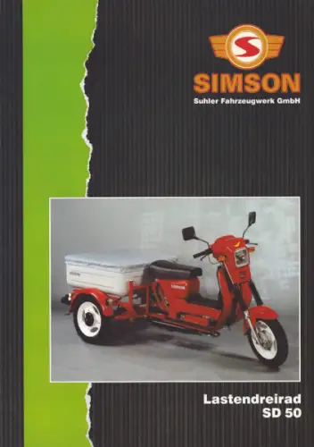 Simson Lastendreirad SD 50 Prospekt 1990er Jahre