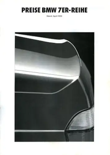 BMW 7er Preisliste 4.1992
