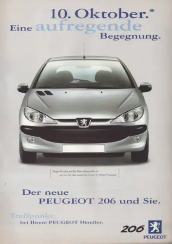Peugeot 206 Primiere Prospekt 10.1998