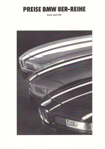 BMW 8er Preisliste 4.1991