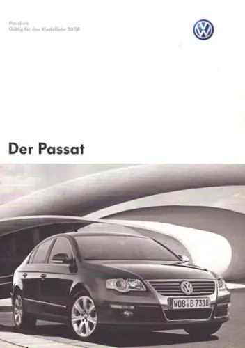 VW Passat B 6 Preisliste 5.2007 ür 2008