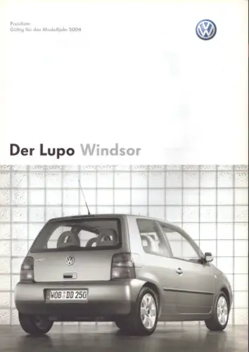 VW Lupo Windsor Preisliste 12.2003