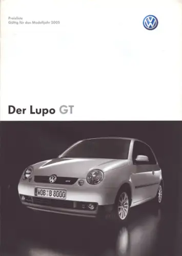 VW Lupo GT Preisliste 4.2004 für 2005