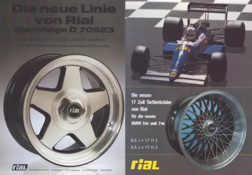 Rial Leichtmetall-Felgen Prospekt-Mappe 1989
