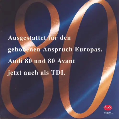 Audi 80 / Avant / TDI B 4 Prospekt 6.1993