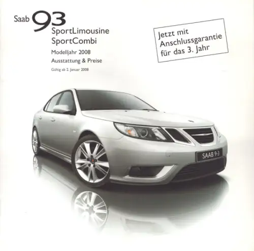 Saab 93 Preisliste 1.2008