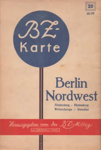 BZ Karte 20 Berlin NW 1930er Jahre