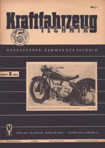 Kraftfahrzeugtechnik KFT 1953 Heft 2