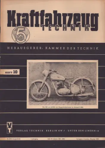 Kraftfahrzeugtechnik KFT 1951 Heft 10