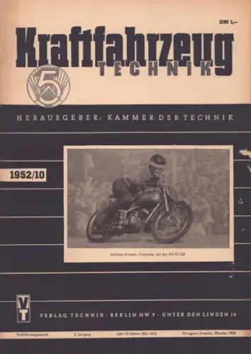 Kraftfahrzeugtechnik KFT 1952 Heft 10