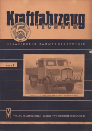 Kraftfahrzeugtechnik KFT 1951 Heft 1
