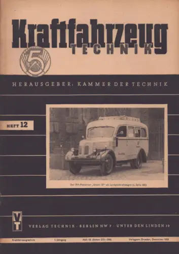 Kraftfahrzeugtechnik KFT 1951 Heft 12