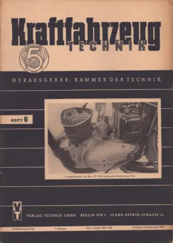 Kraftfahrzeugtechnik KFT 1951 Heft 6