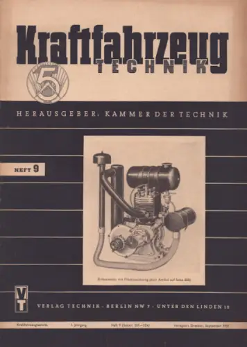 Kraftfahrzeugtechnik KFT 1951 Heft 9
