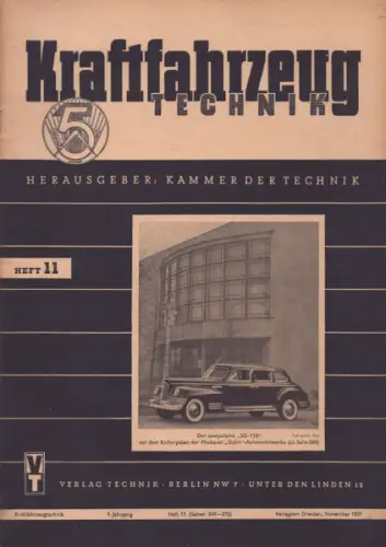 Kraftfahrzeugtechnik KFT 1951 Heft 11