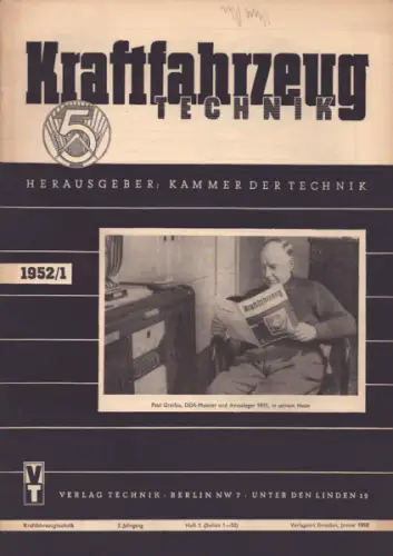 Kraftfahrzeugtechnik KFT 1952 Heft 1
