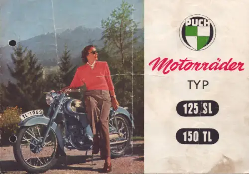 Puch Typ 125 SL 150 TL Prospekt 1953