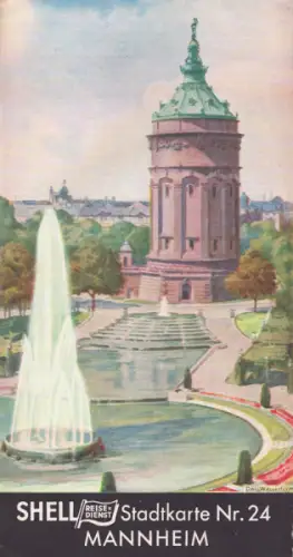 Shell Stadtkarte Nr. 24 Mannheim 1930er Jahre