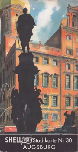 Shell Stadtkarte Nr. 30 Augsburg 1930er Jahre