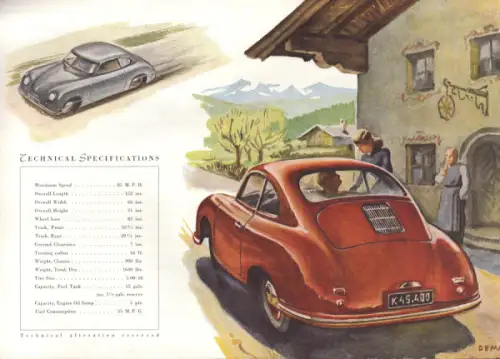 Posche 356 Prospekt ca. 1951 e