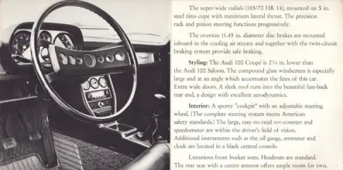 Audi 100 Coupé Prospekt 8.1969 e