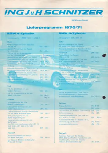 BMW / Schnitzer Tuning Programm 1970/71