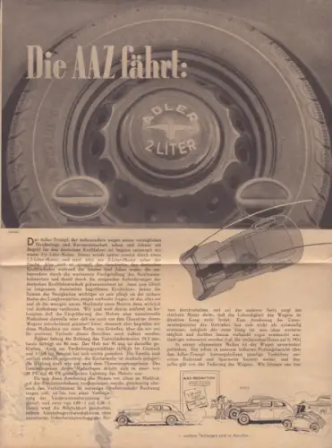 Adler 2 Liter Test aus AAZ 1938